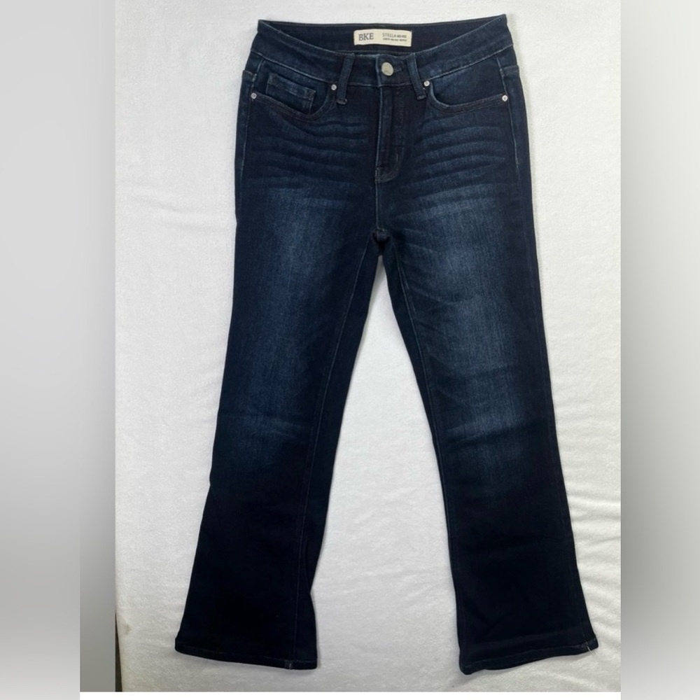 BKE Stella Mid Rise Bootcut SlimFit Jeans Womens 26” waist Darkwash Denim 1607